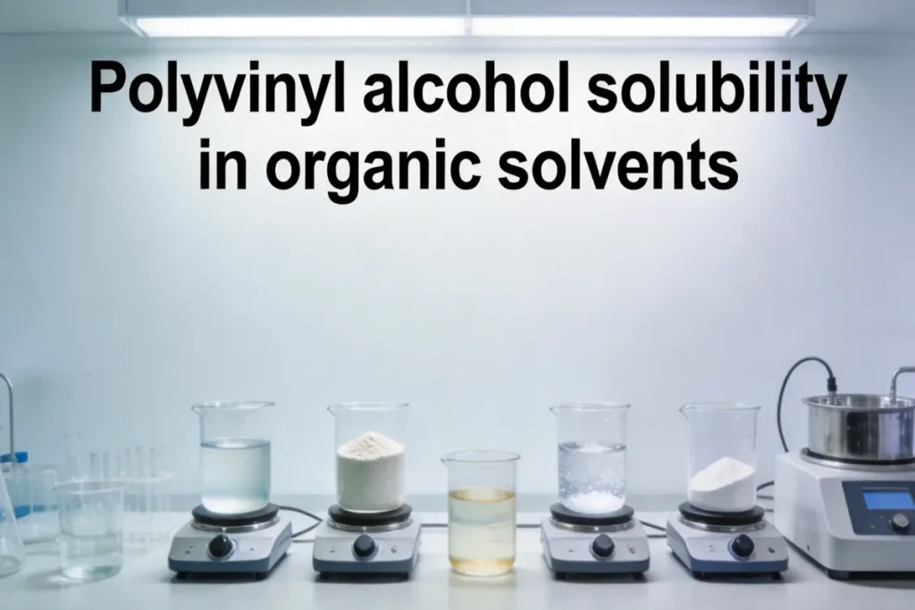 Polyvinyl alcohol solubility in organic solvents