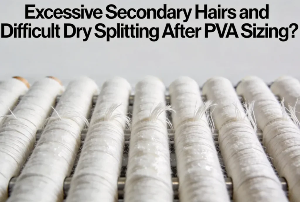 Excessive Secondary Hairs and Difficult Dry Splitting After PVA Sizing?